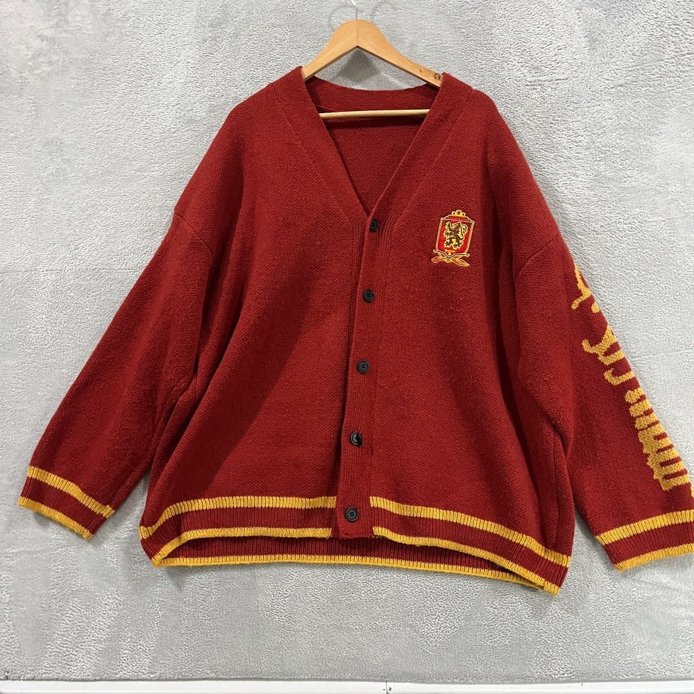 Harry Potter Romwe Cardigan Sweater Unisex 4XL Red Gryffindor Wizarding World